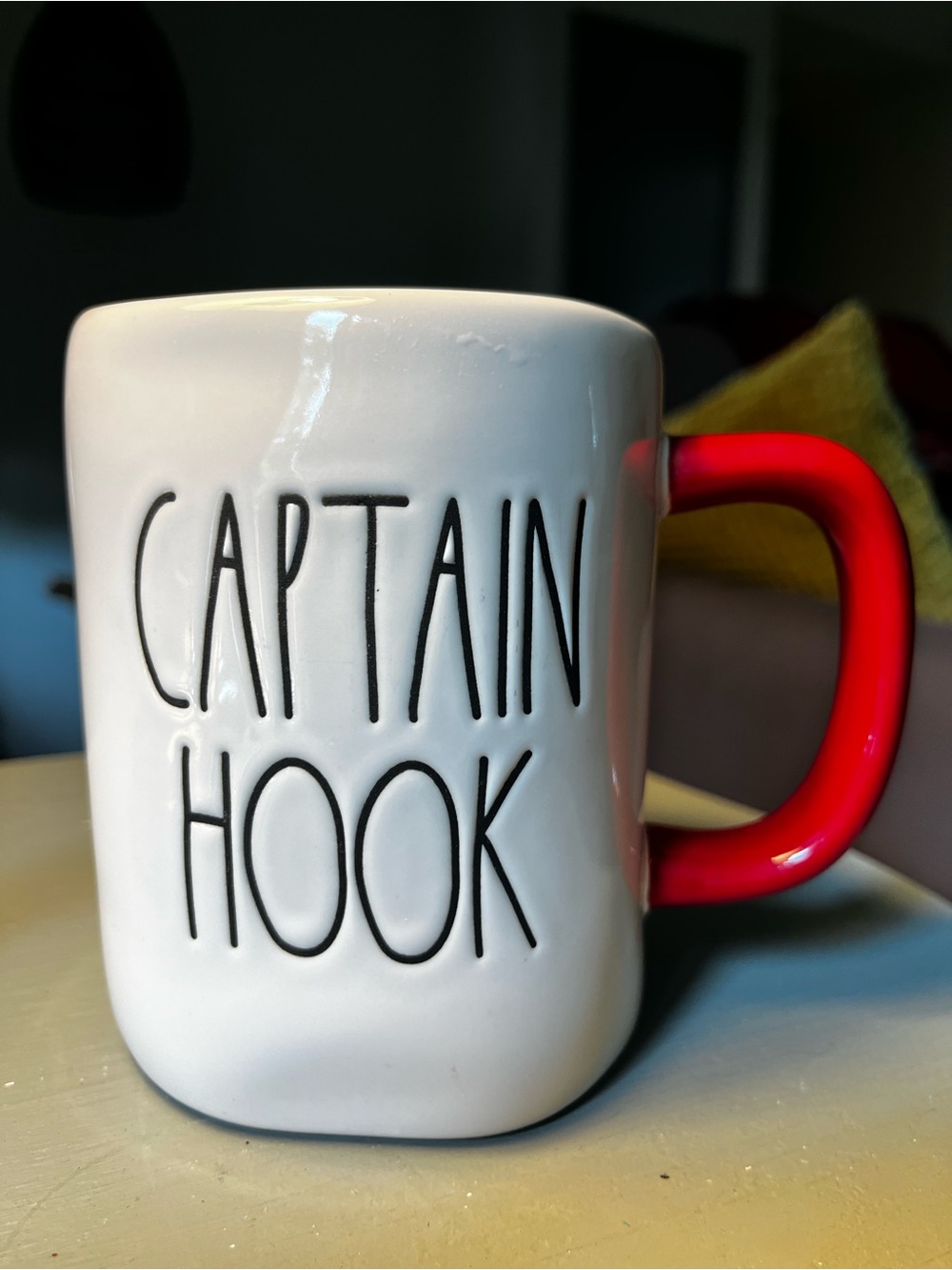 Rae Dunn Disney Captain Hook Mug Red Handle Artisan Collection Magenta - Picture 5 of 5